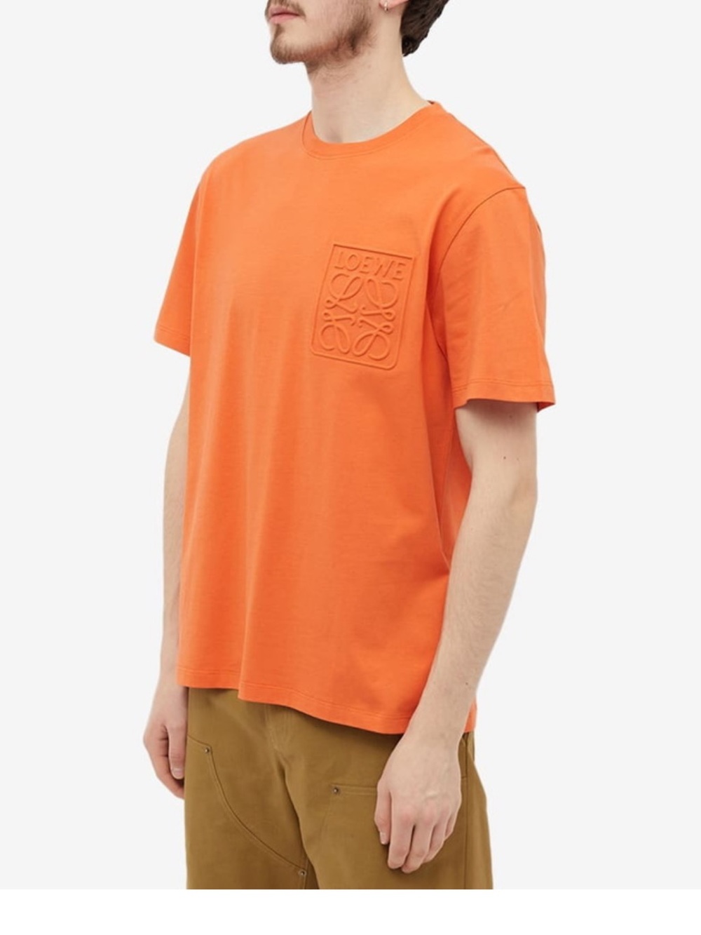 Loewe Orange Embossed Logo Pocket T-Shirt
